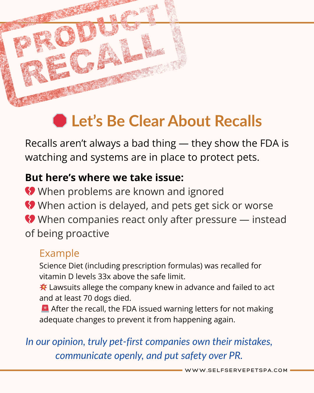 Pet food recalls that could have been prevented.